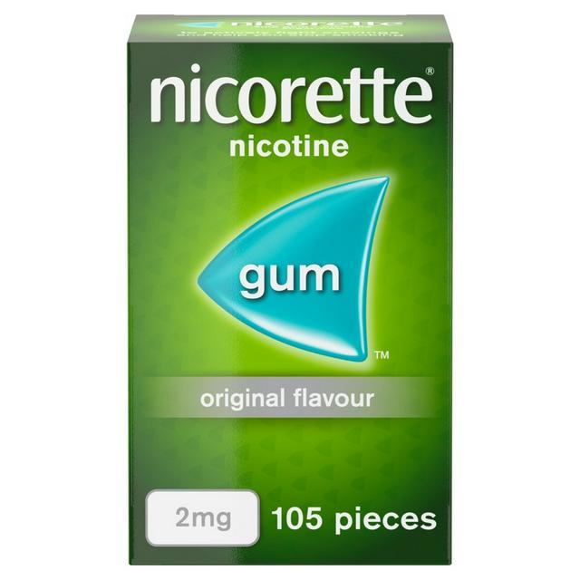 Nicorette Gum Pieces Original Flavour Quit Smoking Aid x105 2mg - gallery image 1