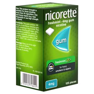 Nicorette Freshmint Gum Pieces Quit Smoking Aid x105 4mg - gallery image 3
