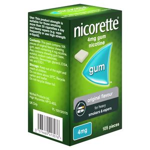 Nicorette Sugar Free Original Flavour Gum Nicotine Pieces x105 4mg - gallery image 3