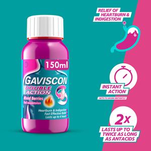 Gaviscon Double Action Oral Suspension Mixed Berries 150ml - gallery image 4