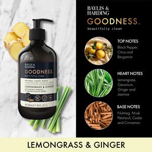 Baylis & Harding Goodness Lemongrass & Ginger Natural Hand Wash 500ml - gallery image 3
