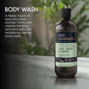 Baylis & Harding Goodness Oud & Cedar Natural Body Wash 500ml - gallery image 3