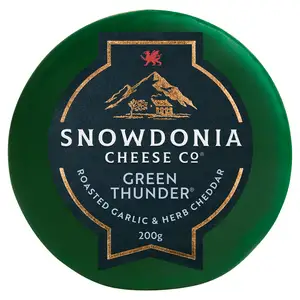 Snowdonia Cheese Company Green Thunder Mature Cheddar with Garlic & Herbs 200g