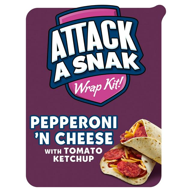 Attack a Snak Pepperoni & Cheese Wrap Kit with Tomato Ketchup 83g - gallery image 1