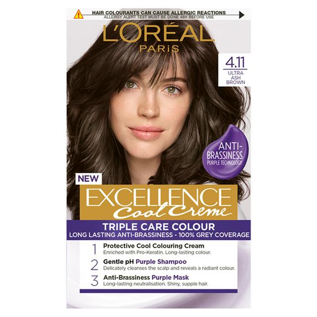 L'Oreal Paris Excellence Cool Crème Permanent Hair Dye Ultra Ash Brown   | Sainsbury's