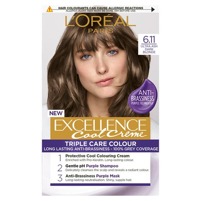L'Oreal Paris Excellence Cool Crème Permanent Hair Dye Ultra Ash Dark  Blonde  | Sainsbury's