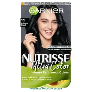 Garnier Nutrisse Ultra Color Infinite Black Permanent Hair Dye 1.10