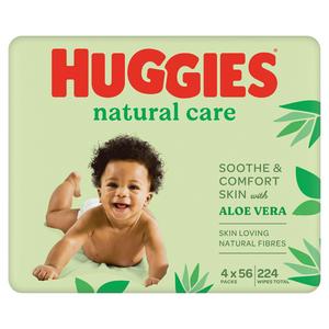Huggies Natural Care Baby Wipes 4x56 Wipes