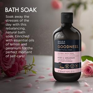 Baylis & Harding Goodness Rose & Geranium Natural Bath Soak 500ml - gallery image 3