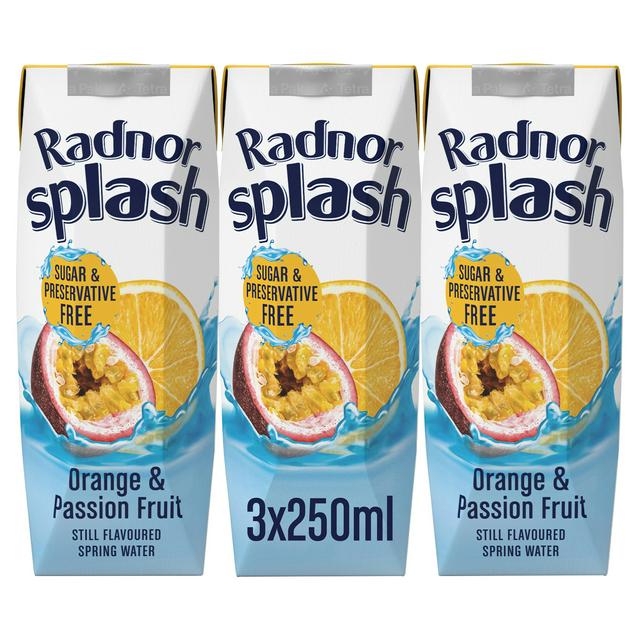Radnor Splash 3 x Orange & Passion Fruit Still Flavoured Spring Water 250ml - gallery image 1