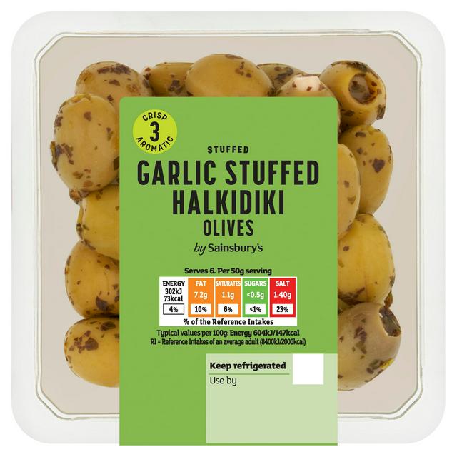 Sainsburys Sainsbury's Garlic Stuffed Halkidiki Olives 300g