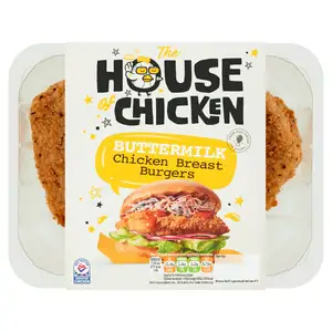 The House of Chicken Buttermilk British Chicken Breast Burgers x2 300g