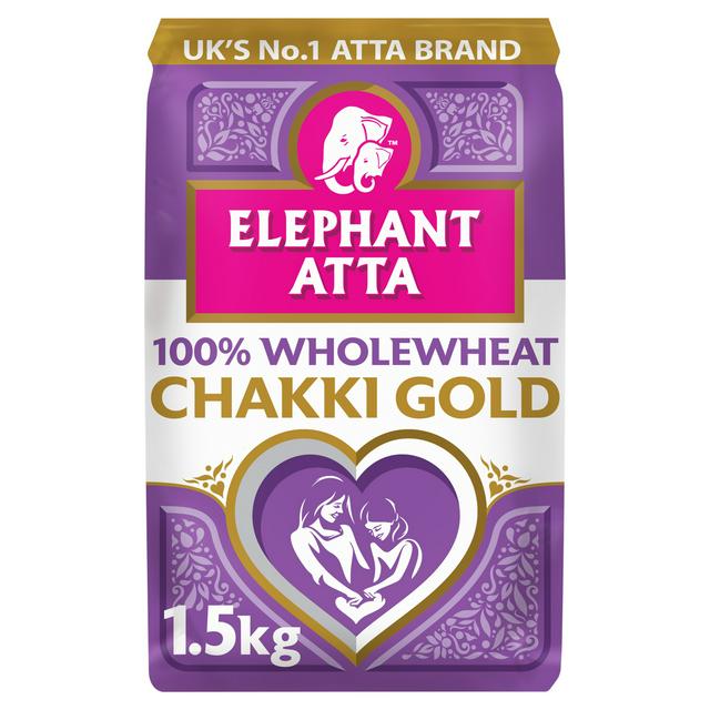Elephant Atta 1.5kg Chakki Gold Whole Wheat Chapatti Flour - gallery image 1