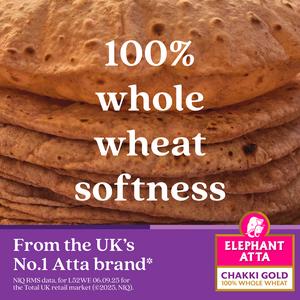 Elephant Atta 1.5kg Chakki Gold Whole Wheat Chapatti Flour - gallery image 2