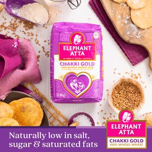 Elephant Atta 1.5kg Chakki Gold Whole Wheat Chapatti Flour - gallery image 3