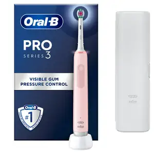 Oral-B Pro 3 - 3500 - Pink Electric Toothbrush + Travel Case