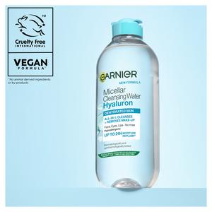 Garnier Micellar Hyaluronic Aloe Water Facial Cleanser Makeup Remover For Dehydrated Skin 400ml - gallery image 2