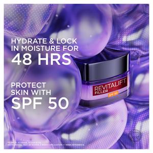 L'Oreal Paris Revitalift Filler Anti Ageing Anti-Wrinkle SPF 50 Deep Replumping Cream 50ml - gallery image 4