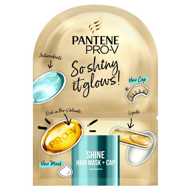 Pantene So Shiny It Glows! Shine, Hair Mask & Cap 20ml | Sainsbury's