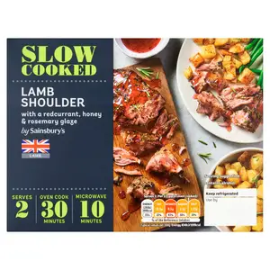 Sainsburys Slow Cooked Lamb Shoulder with a Redcurrant, Honey & Rosemary Glaze 400g (serves x2)