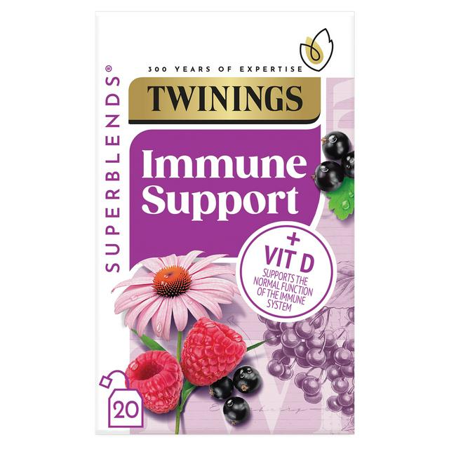 Twinings Superblends Immune Support Blackcurrant & Raspberry Tea Bags x20 40g - gallery image 1