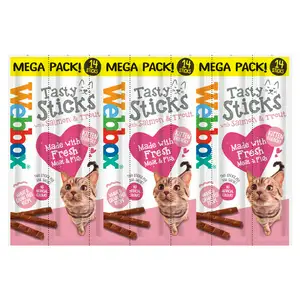 Webbox Tasty Sticks Mega Pack Salmon & Trout Cat Treats x14 70g