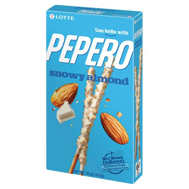 Lotte Pepero Snowy Almond Chocolate & Biscuit 32g - gallery image 1
