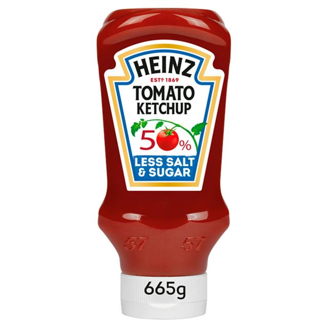 Heinz 50% Less Sugar & Salt Tomato Ketchup 665g - gallery image 1