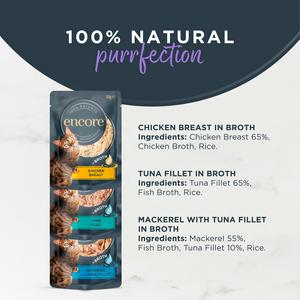 Encore Finest Selection in Broth Natural Wet Cat Food Pouches 10 x 50g - gallery image 2