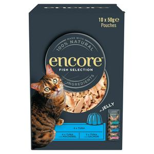 Encore Fish Selection in Jelly Natural Wet Cat Food 10 x 50g - video