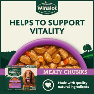 Winalot Meaty Chunks Senior Mixed in Gravy Wet Dog Food 12x100g - gallery image 2