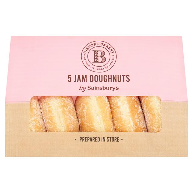 Sainsburys Sainsbury's Instore Bakery Jam Doughnuts x5