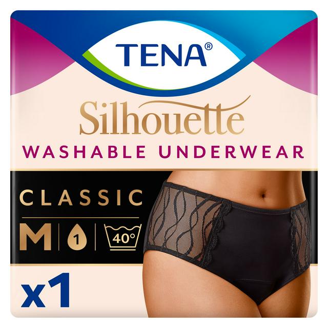 TENA Silhouette Washable Absorbent Underwear Classic Black M