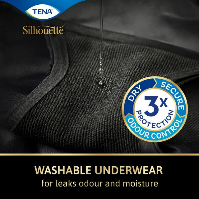 TENA Silhouette Washable Absorbent Underwear Classic Black M