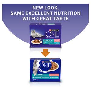 Purina One Senior 7+ Mini Fillets Salmon & Ocean Fish Wet Cat Food 8 x 85g - gallery image 6