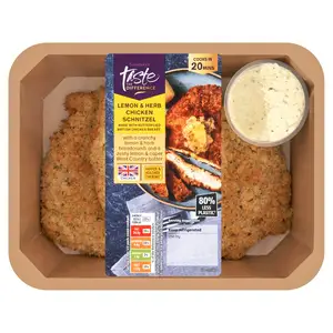 Sainsburys Lemon & Herb British Chicken Breast Schnitzels with Zesty Caper Butter, Taste the Difference x2 350g