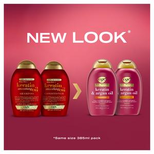 OGX Anti Frizz Keratin Smoothing Oil Shampoo Sulfate Free 385ml - gallery image 2