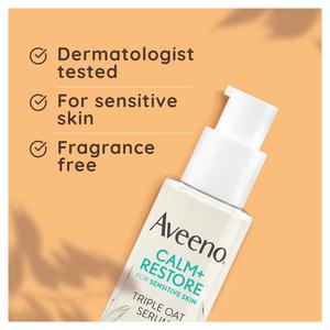 Aveeno Face Calm & Restore Triple Oat Serum Face Moisturiser 30ml - gallery image 6