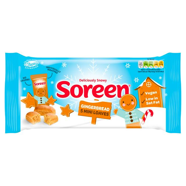 Soreen 5 x 30g Gingerbread Festive Snack Bars Mini Loaves, Limited Edition - gallery image 1