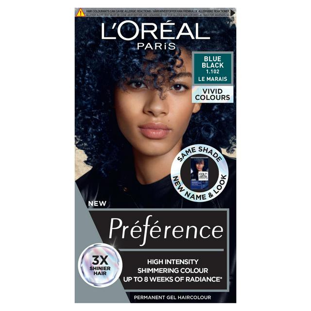 L'Oreal Paris Preference Vivids Permanent Gel Hair Dye Blue Black ,  273g | Sainsbury's