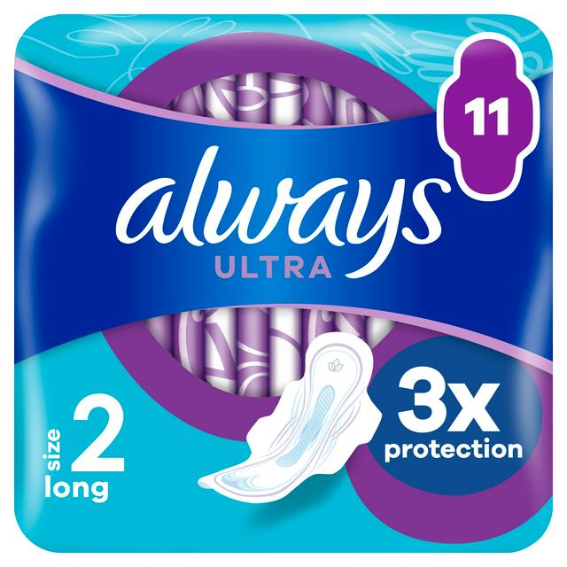 Always Ultra Sanitary Towels Long Wings Pads Size 2 x11