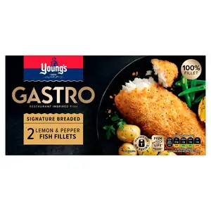 Young's Gastro Signature Breaded Lemon & Pepper Fish Fillets x2 270g