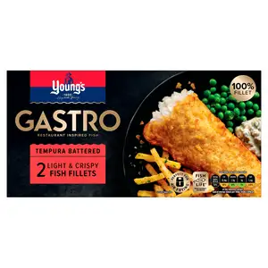 Young's Gastro Tempura Battered Light & Crispy Fish Fillets x2 270g