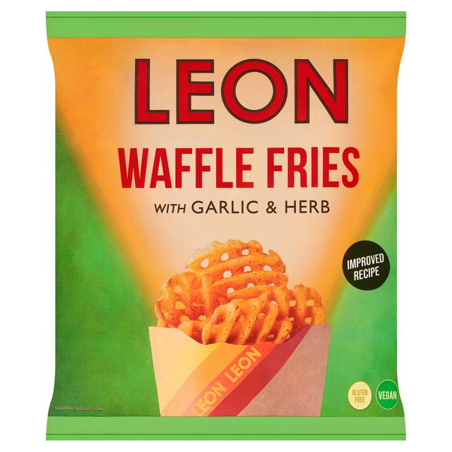 LEON Waffle Fries with Garlic & Herb 550g - gallery image 1