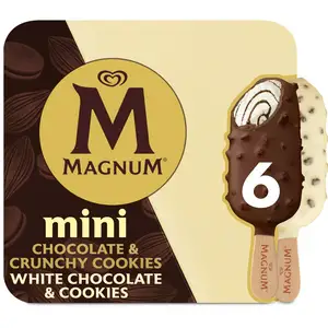 Magnum Mini Chocolate & White Chocolate Cookie Ice Cream Sticks 6x55ml