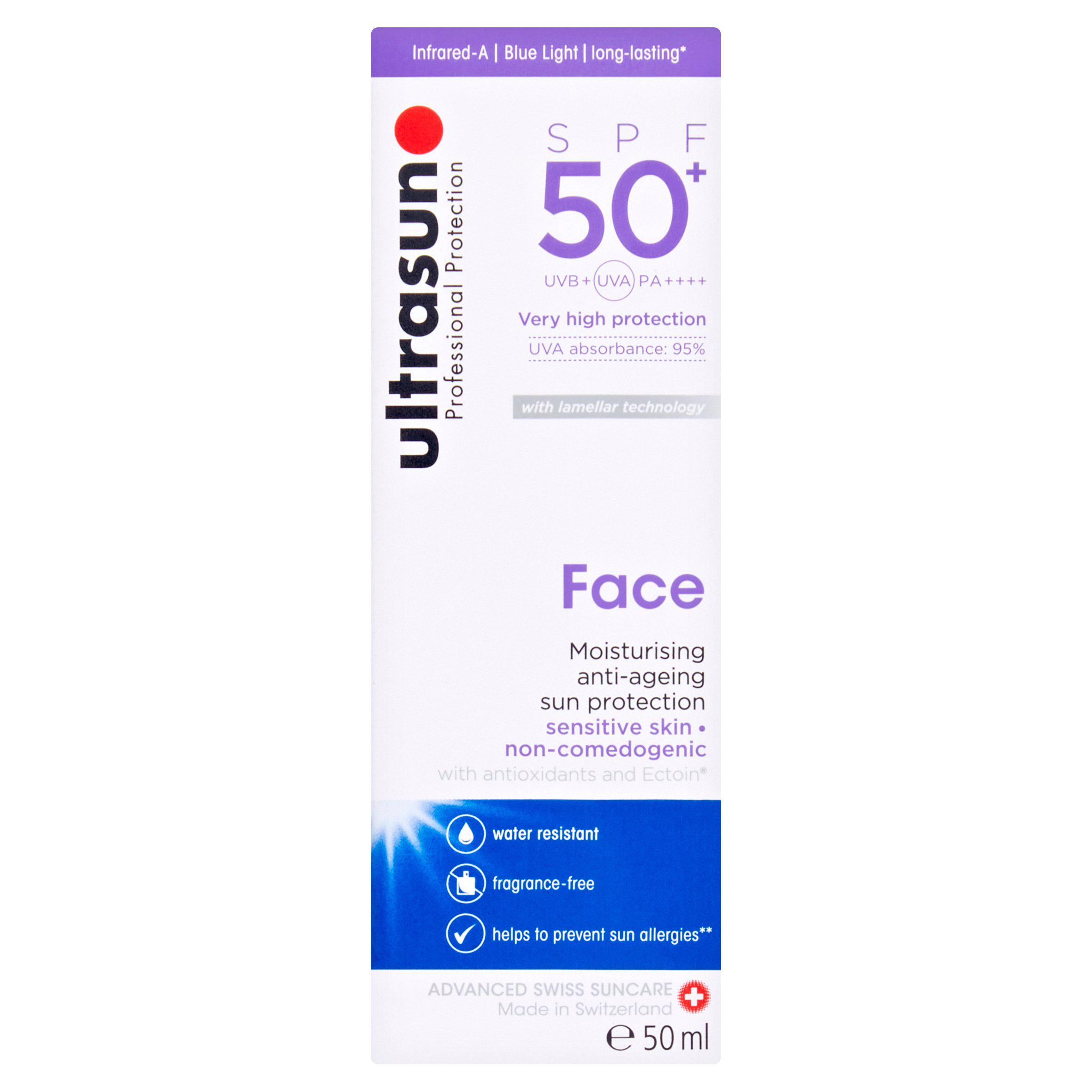 Ultrasun Professional Protection SPF 50+ Face Moisturiser Sun Screen 50ml