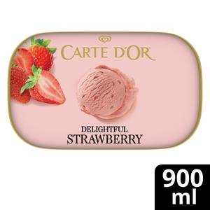 Carte D'or 900ml Delightful Strawberry Ice Cream Tub - gallery image 2