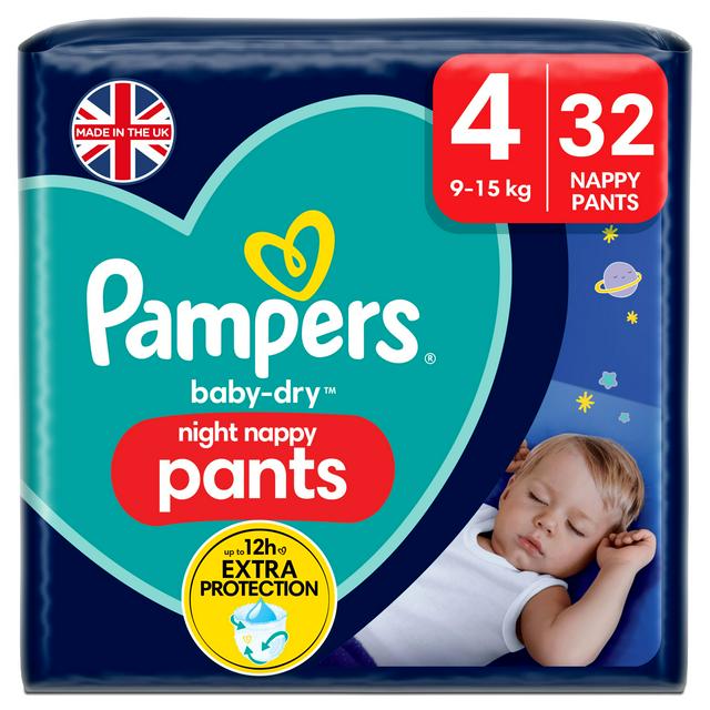 Pampers Baby Dry Night Nappy Pants Essential Pack Nappies Size 4