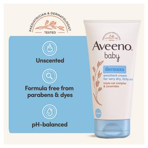 Aveeno Baby Dermexa Emollient Cream Baby Lotion Dry & Itchy Skin 150ml - gallery image 2
