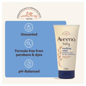 Aveeno Soothing Relief Emollient Dry Skin Baby Cream 150ml - gallery image 4